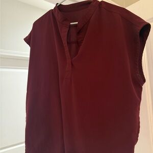 Figs maroon mandarin top